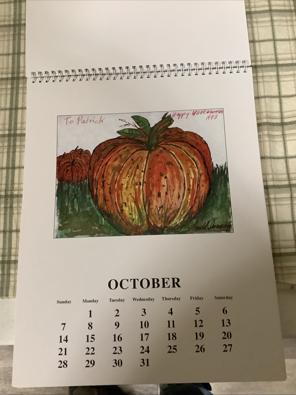 Rare Arnold Schwarzenegger 2007 Holiday Calendar Of His Art W/ Signed Letter