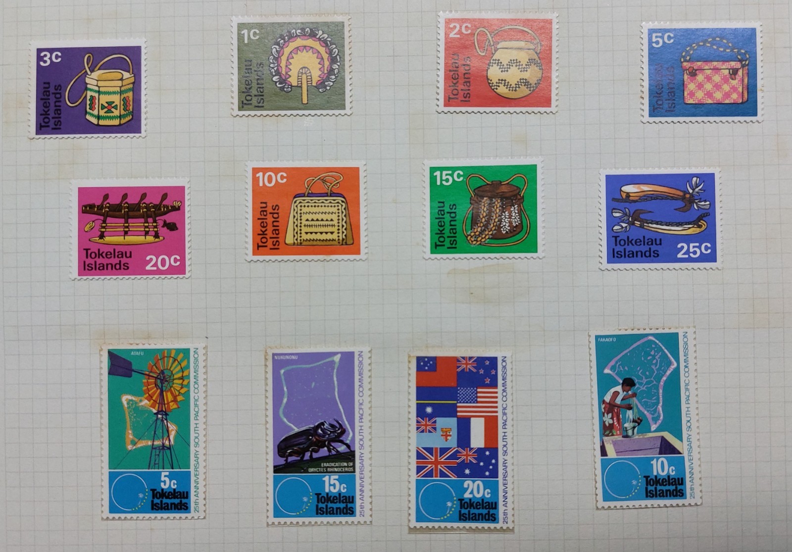 1960's Tokelau Island Collection of MLH Stamps on 5 Album Pages