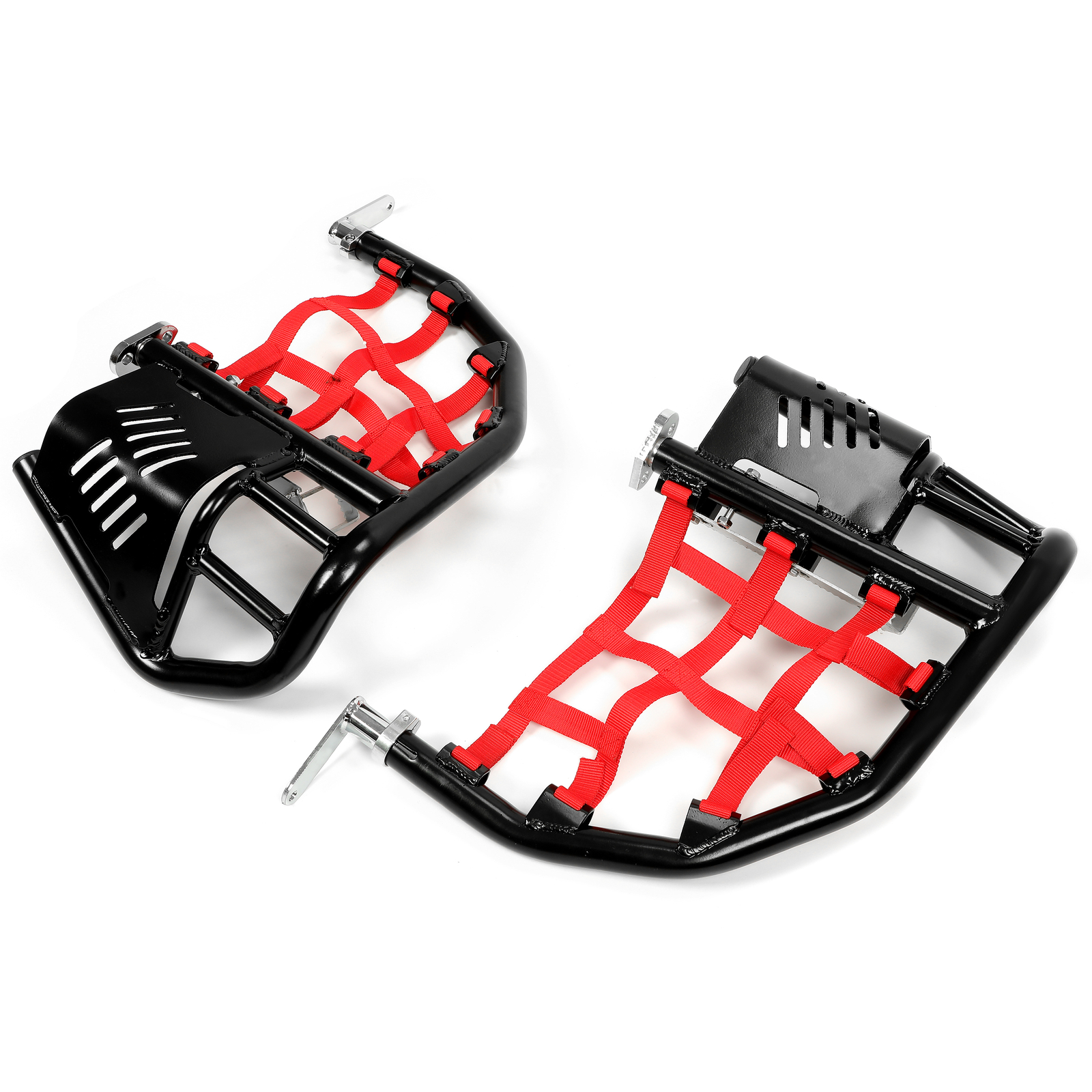 For Honda TRX 400EX 400X Nerf Bars Pro Peg Black Bars Red Nets Bar Heel Guard