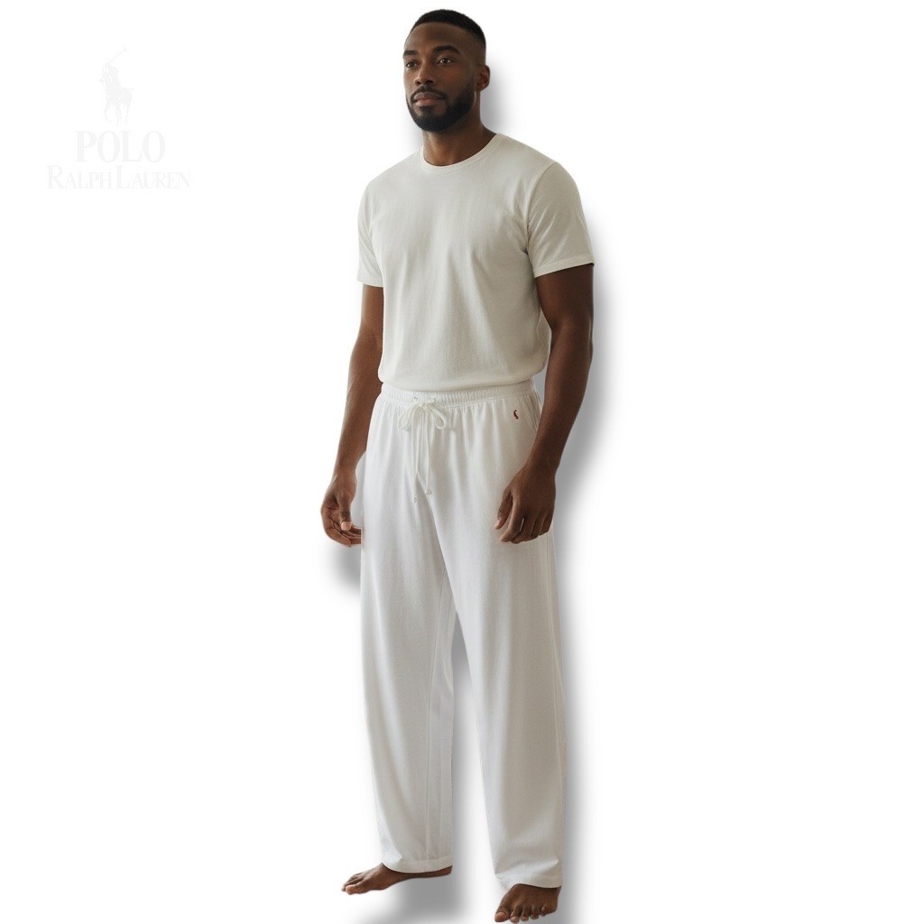 Polo Ralph Lauren Mens White Cotton Pajama Lounge Pants Size Medium M