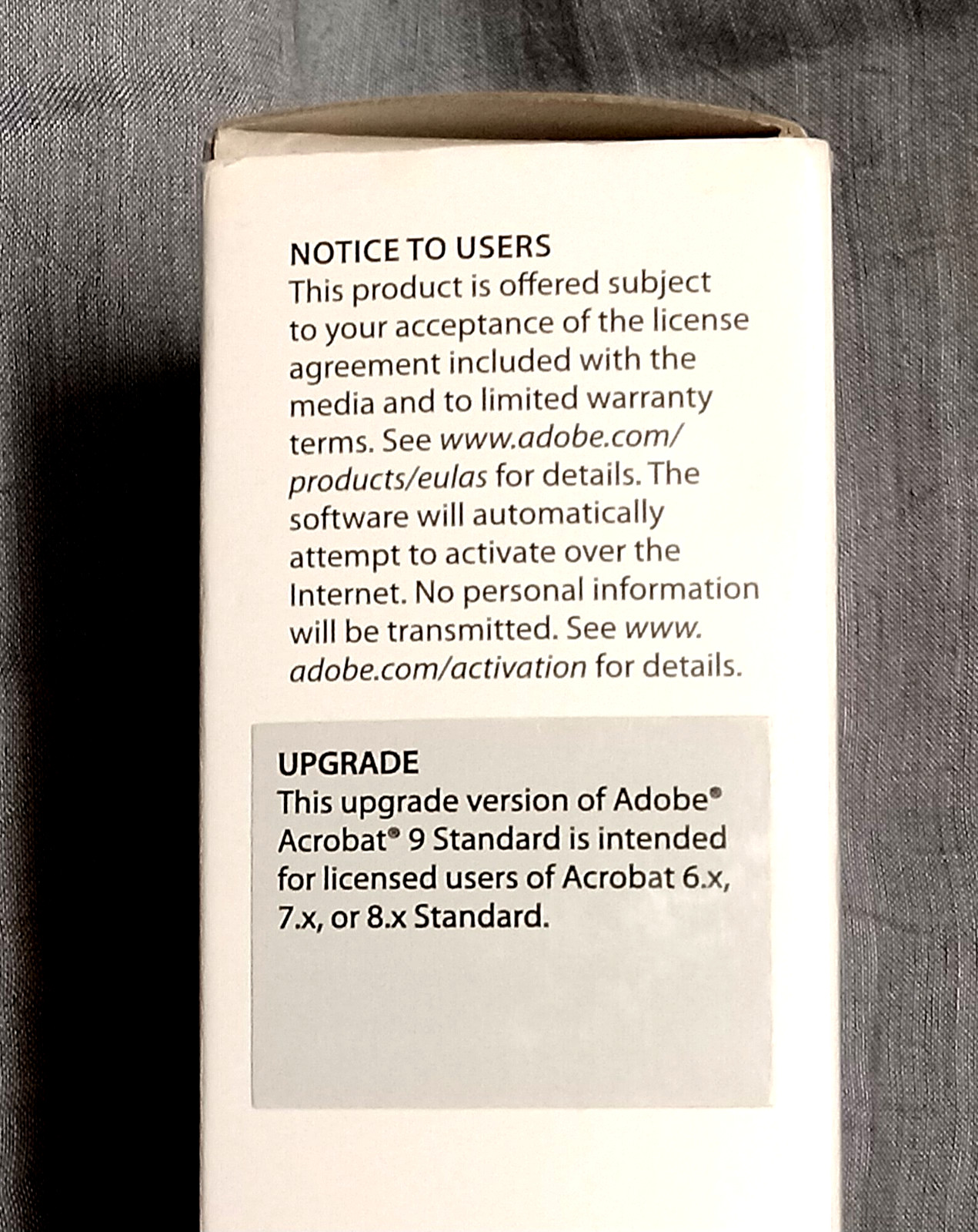 Adobe Acrobat 9 Standard for Windows in Original Box Upgrade Version w/ Ser No