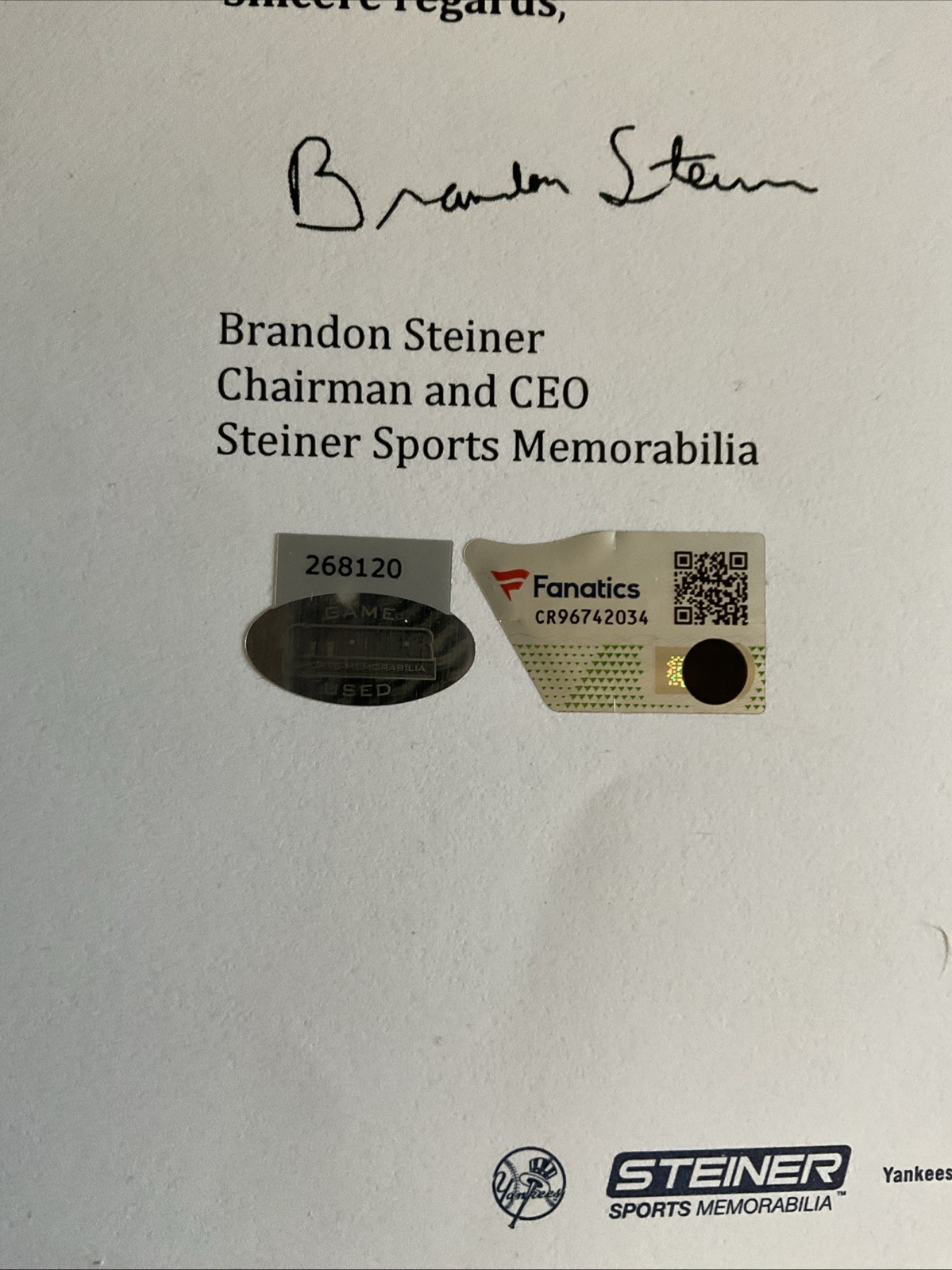 AUSTIN ROMINE *GAME USED* Memorial Day 5/19/19 CAMO HAY#28. COA STEINER