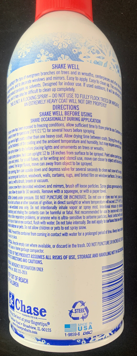 Santa Snow Spray Aerosol Snow 9oz Can Crafts Wedding Fake Artificial Christmas