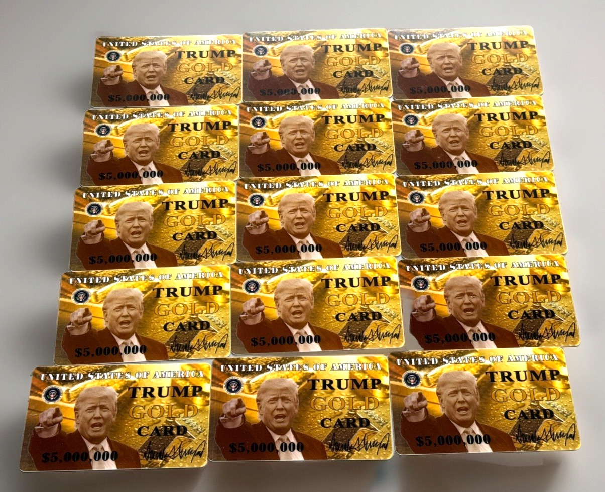 Donald Trump LOT OF 15 TRUMP GOLD CARD ID Card Plastic Funny MAGA Gift