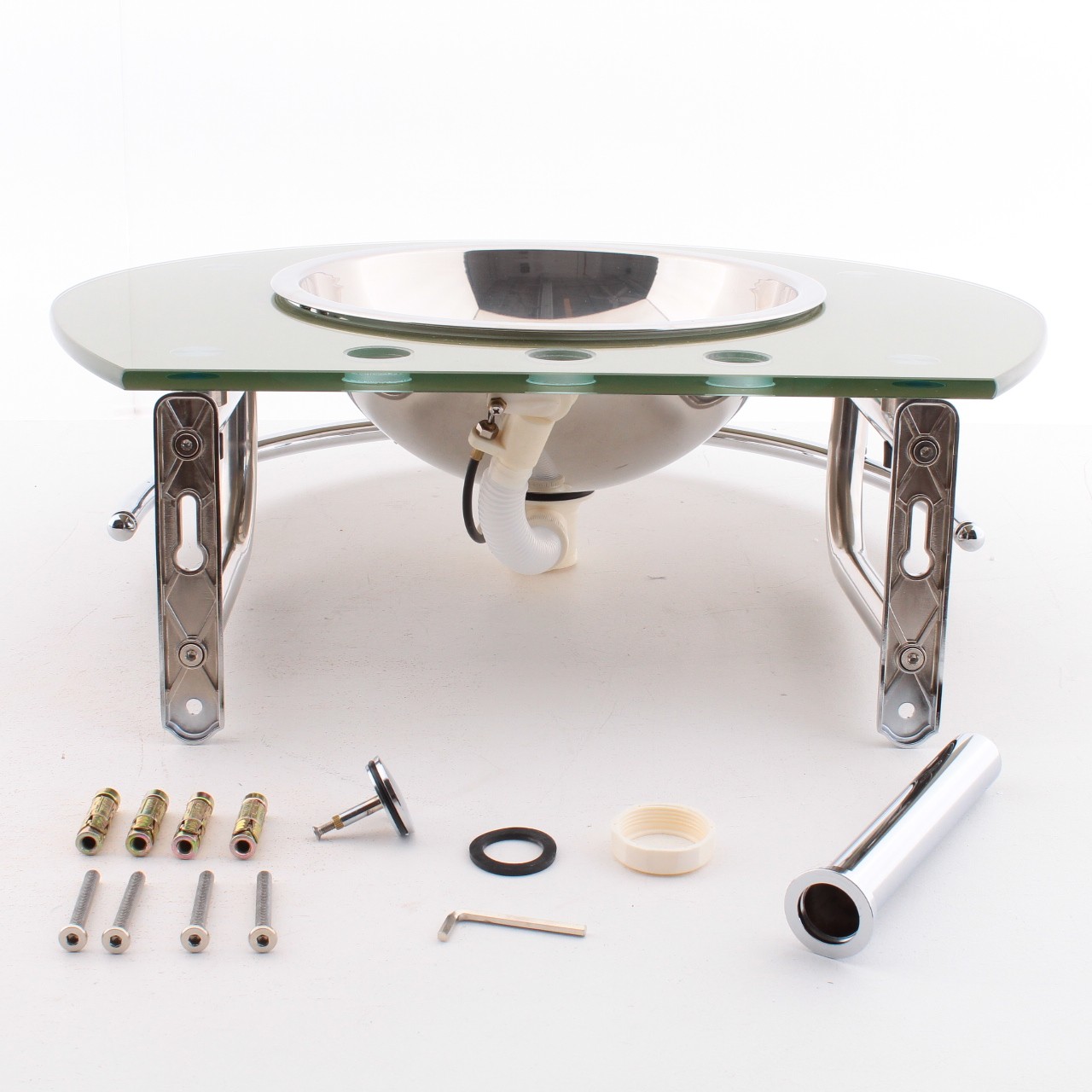 Decolav White Triangle Stainless Pedestal 3101T-P-WH