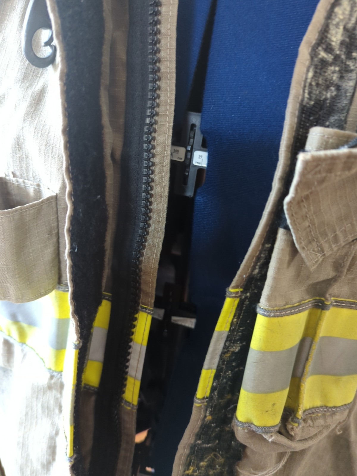 Vintage Retired Firefighter Gear Jacket FIRE COAT USED 44 x 32 Globe