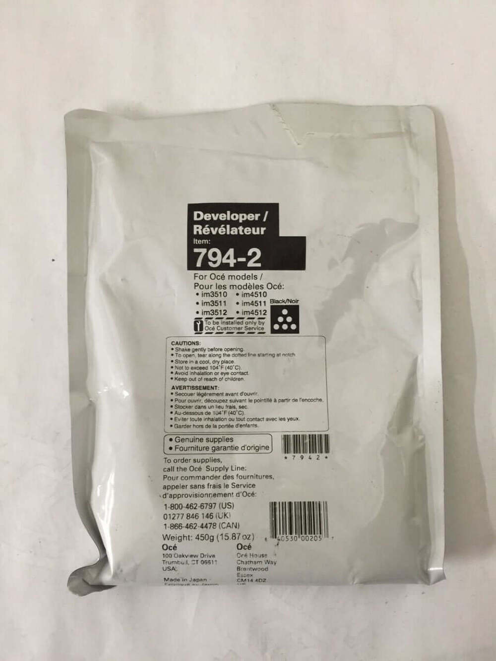 Genuine NEW Oce Imagistics Developer 794-2 -Same Day Shipping