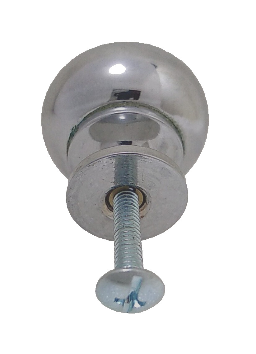 x2) MULBERRY NICKEL KNOB W/ SCREW ~ 30mm