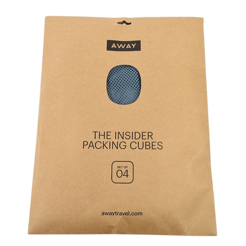 AWAY TRAVEL Set of 4 Blue THE INSIDER Water Repellent Packing Cubes NEW