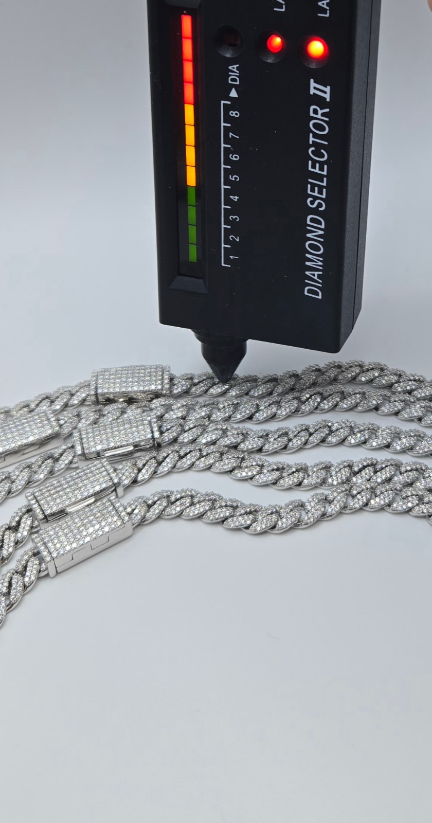 Genuine MOISSANITE Miami Cuban Chain Necklaces 6mm, 925 Sterling Silver, Icey