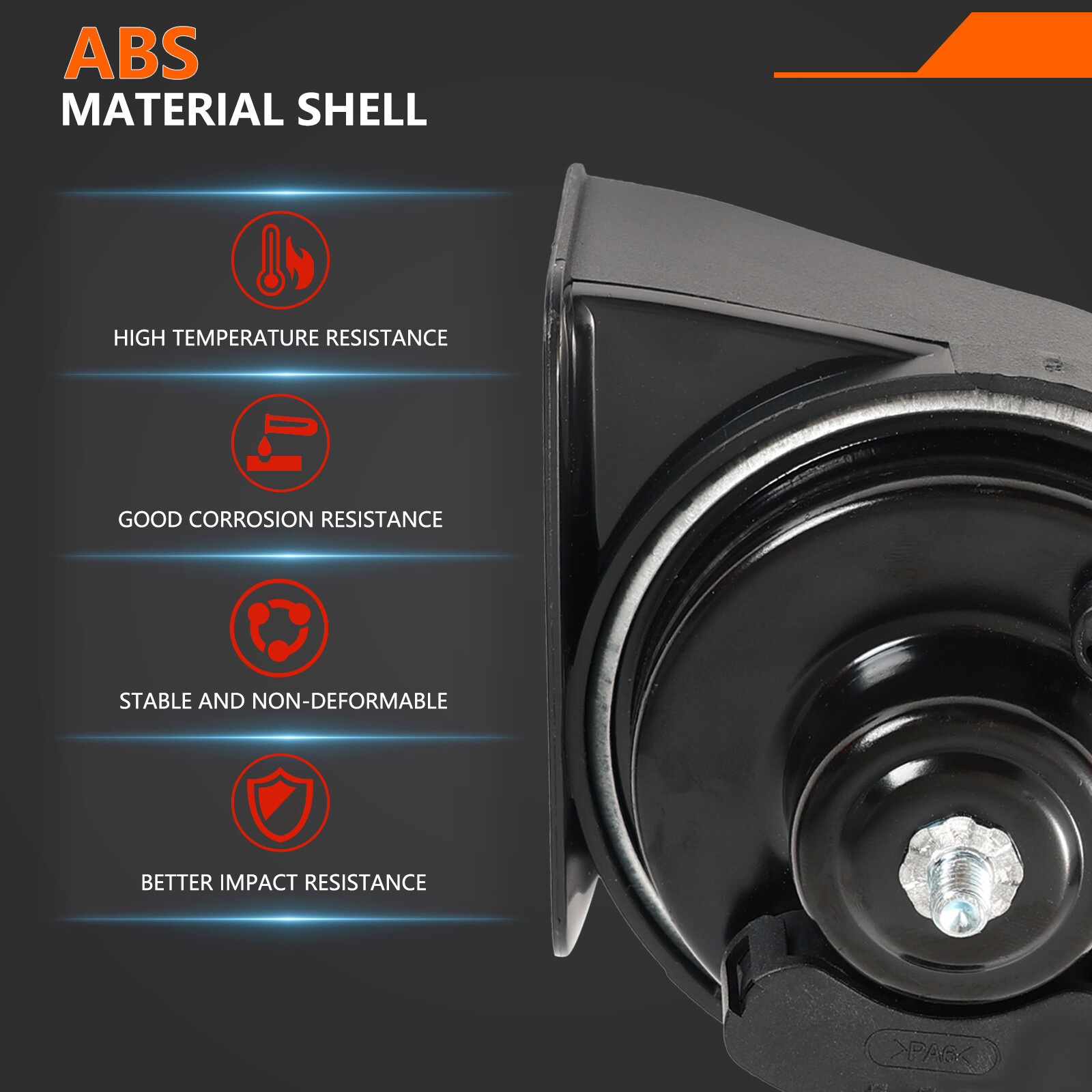 12V Pair High Low Tone 400Hz-500Hz Snail Horns For Hyundai Tucson Kia Sportage