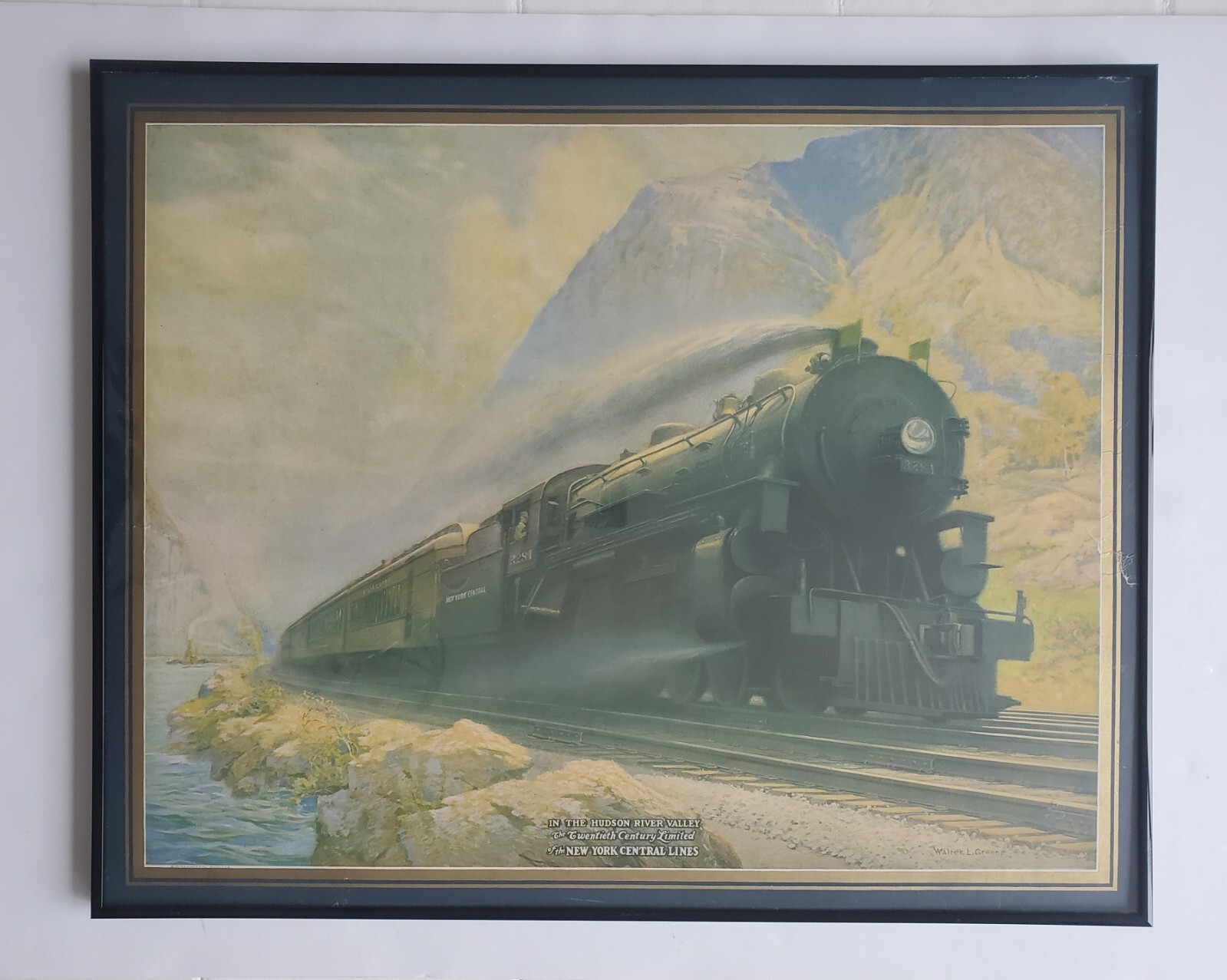 Vintage New York Central Hudson River Valley Train Railroad Travel Poster 24x20"