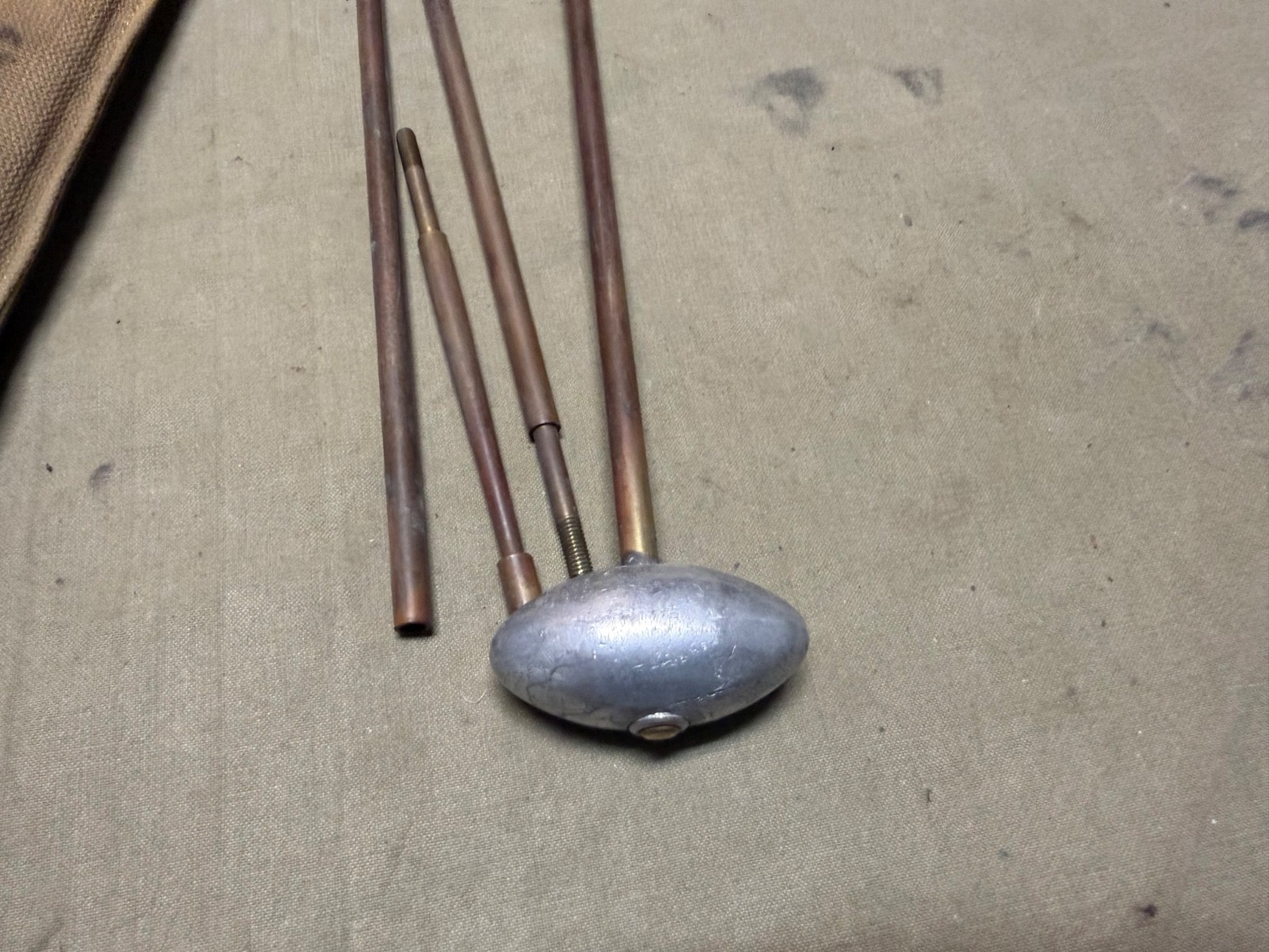 ORIGINAL WWI US ARMY M1917 RIFLE CLEANING ROD CARRY CASE & CLEANING ROD TOOL