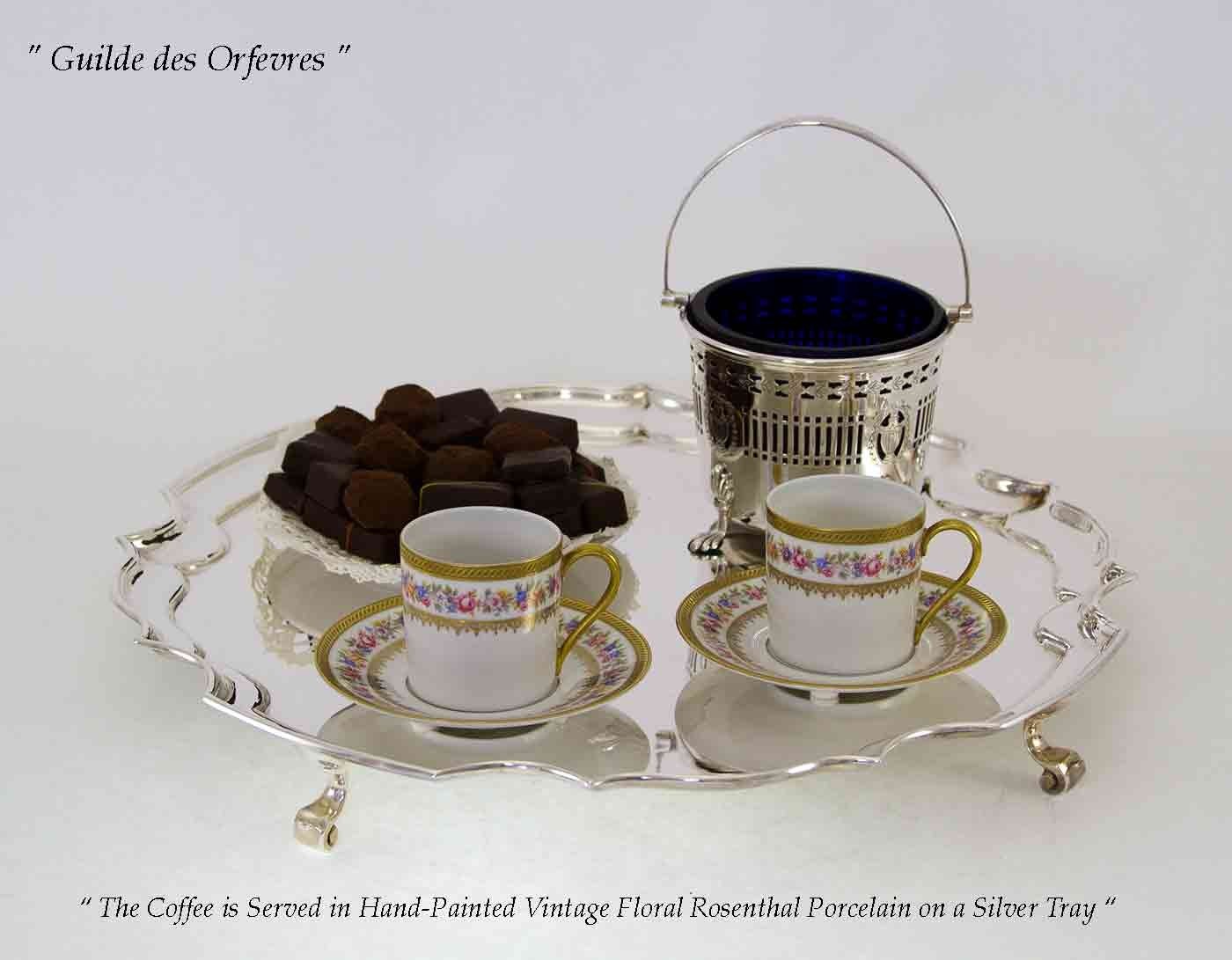 Silver Chippendale Salver 14 in. with Feet