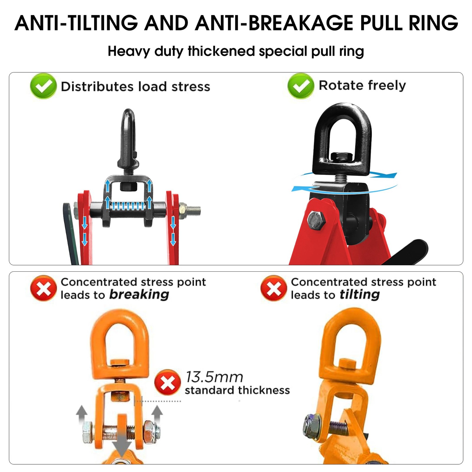 36 inch Log Lifting Tongs Log Grapple 4 Claw Timber Heavy Duty Solid Steel