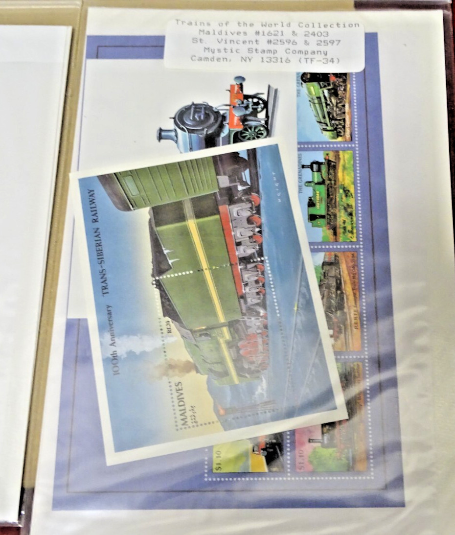 Trains of the World Stamp Collection Four(4) Sets Mystic Stamp "Mint"