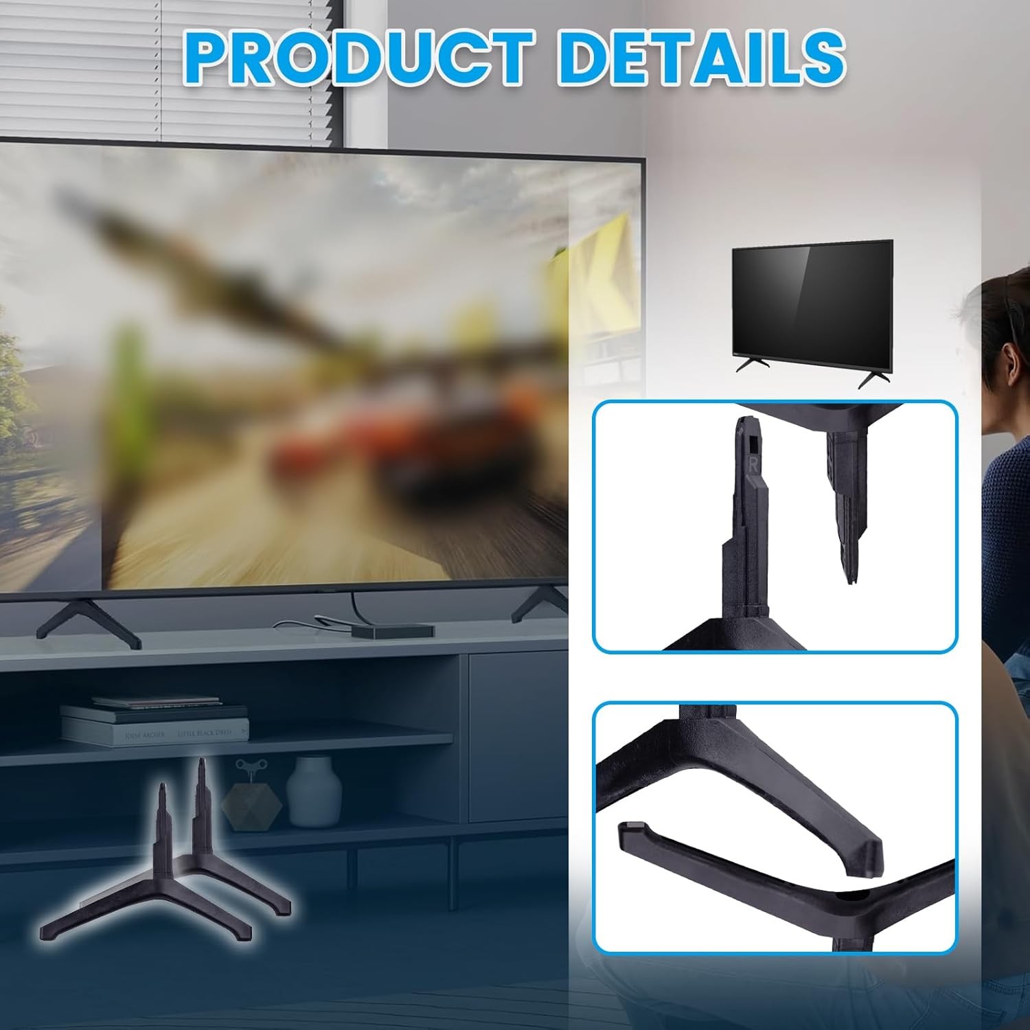 TV Stand Legs BN63-18871A BN63-18877A For Samsung UN50TU7000FXZA UN55TU7000FXZA