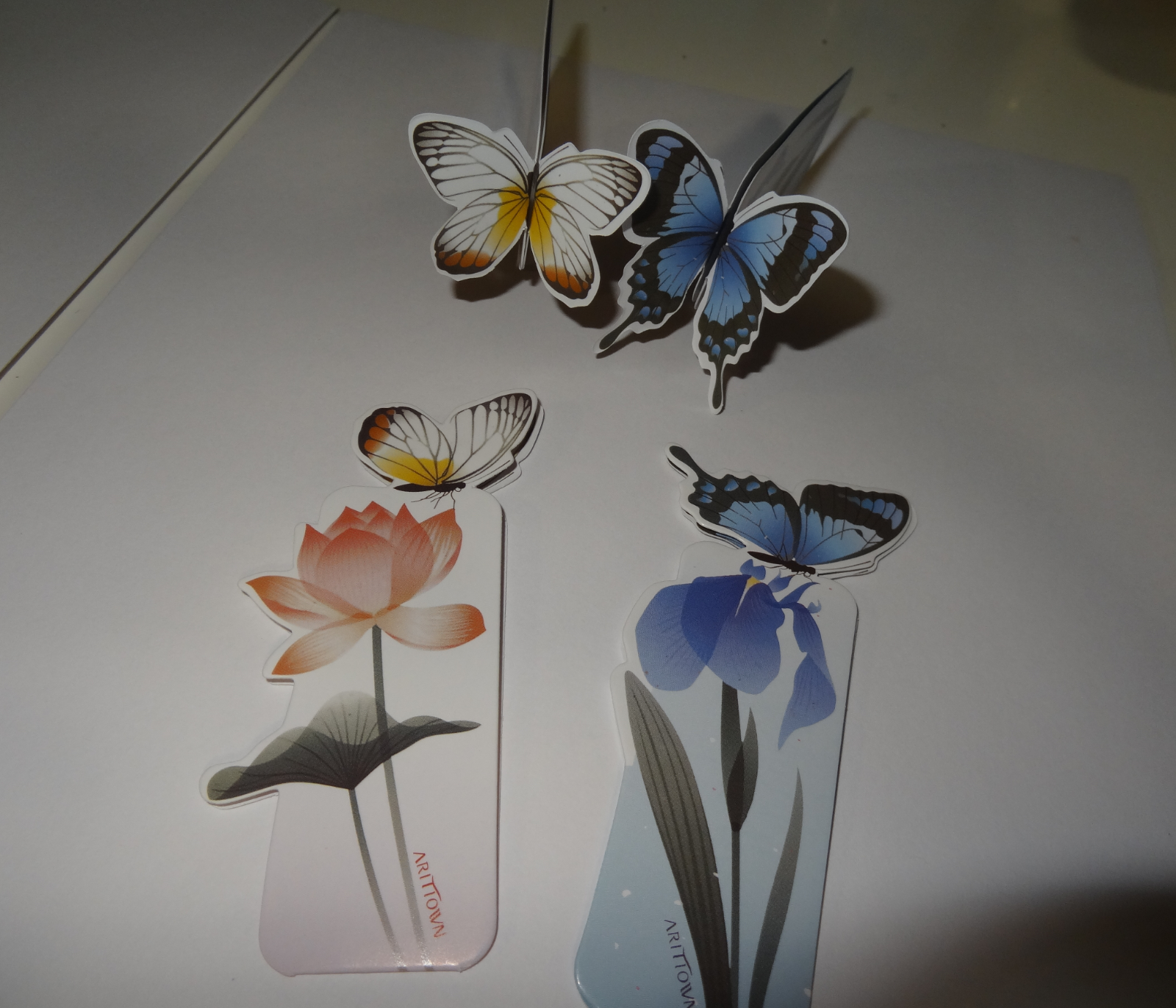 Set of 2 Butterfly 3D Design Flowers Bookmark Reading Readers Gift US Shipping