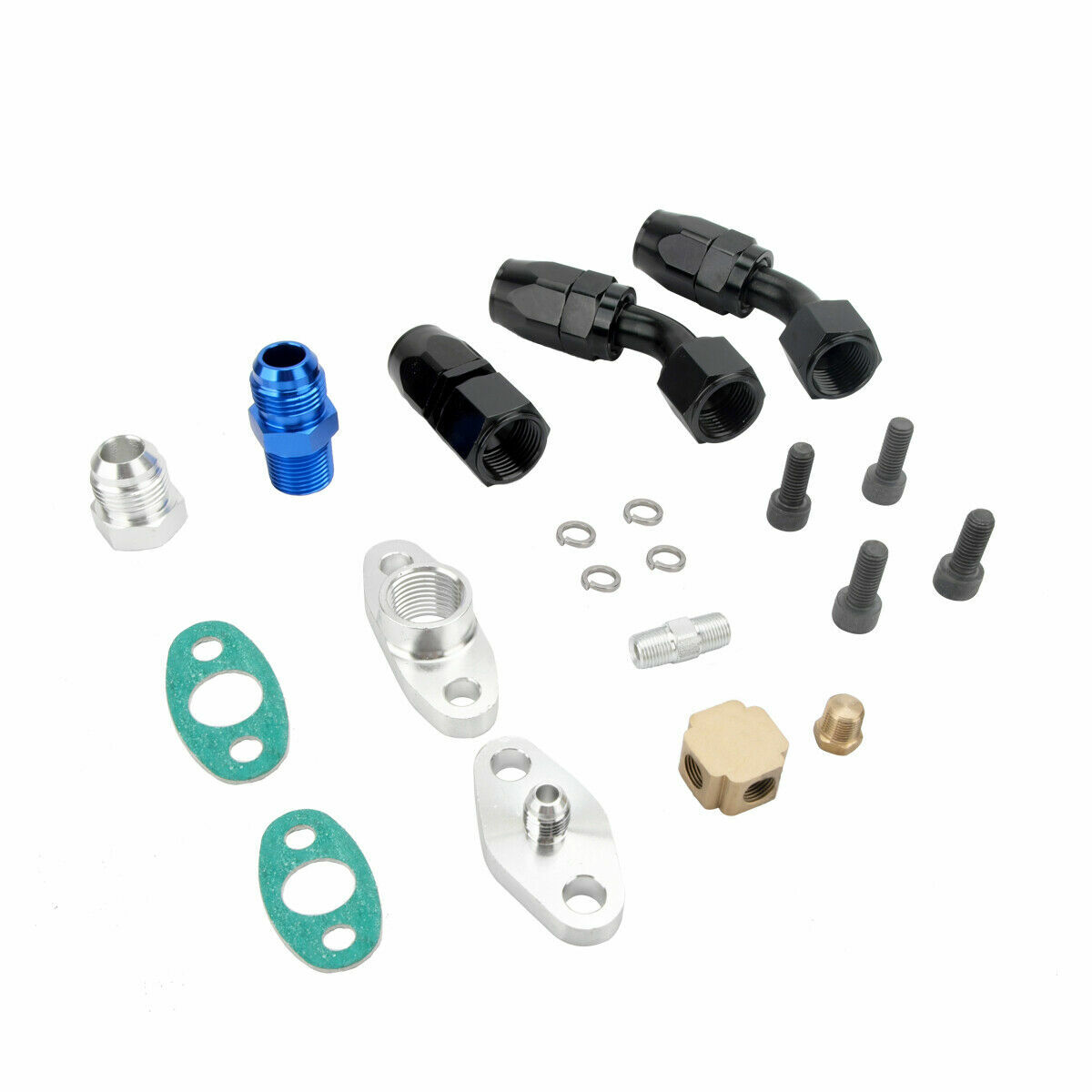 Oil Feed Oil Return Drain Line Hose Kit On T3 T4 T70 T66 T04E Turbo Turbocharger