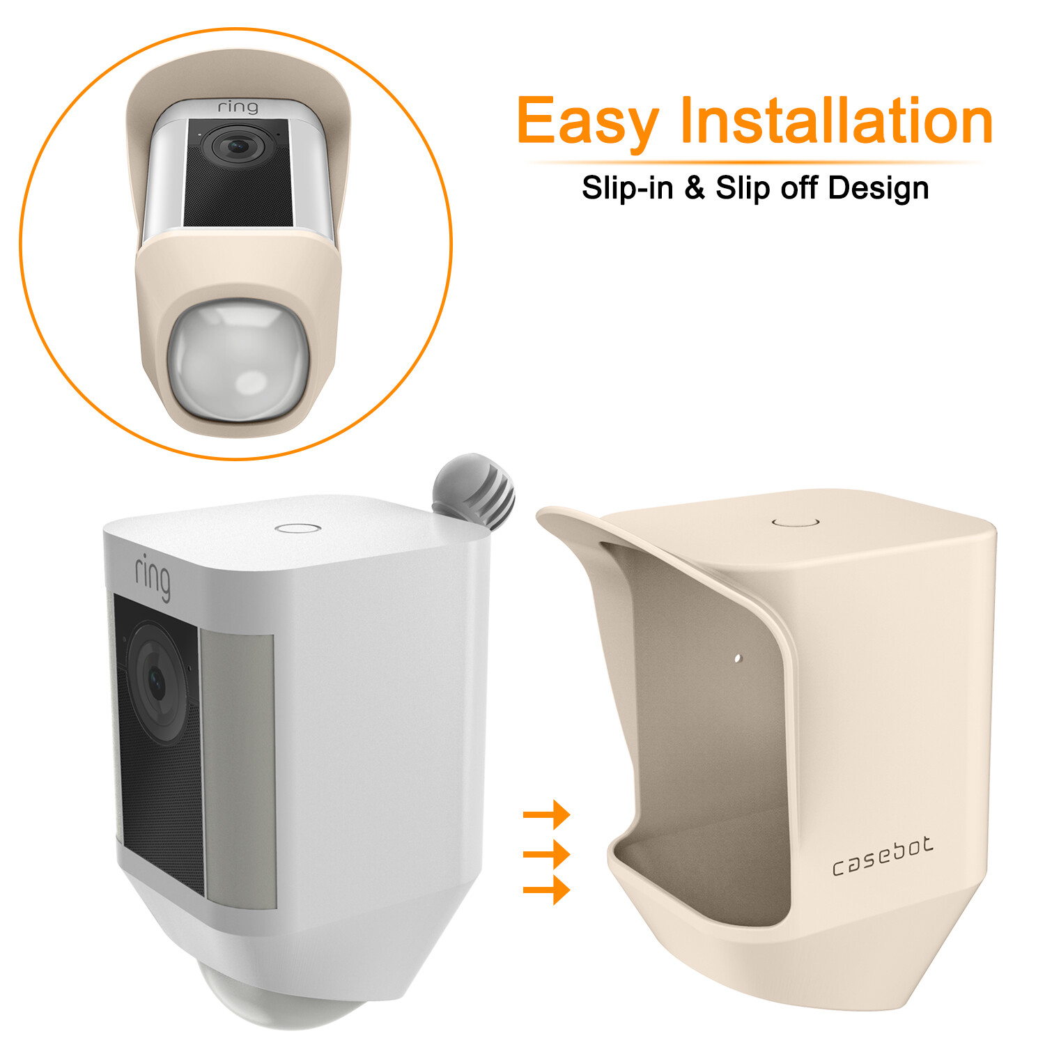 For Ring Spotlight Battery Camera Silicone Skin Case UV Weather Resistant Cover