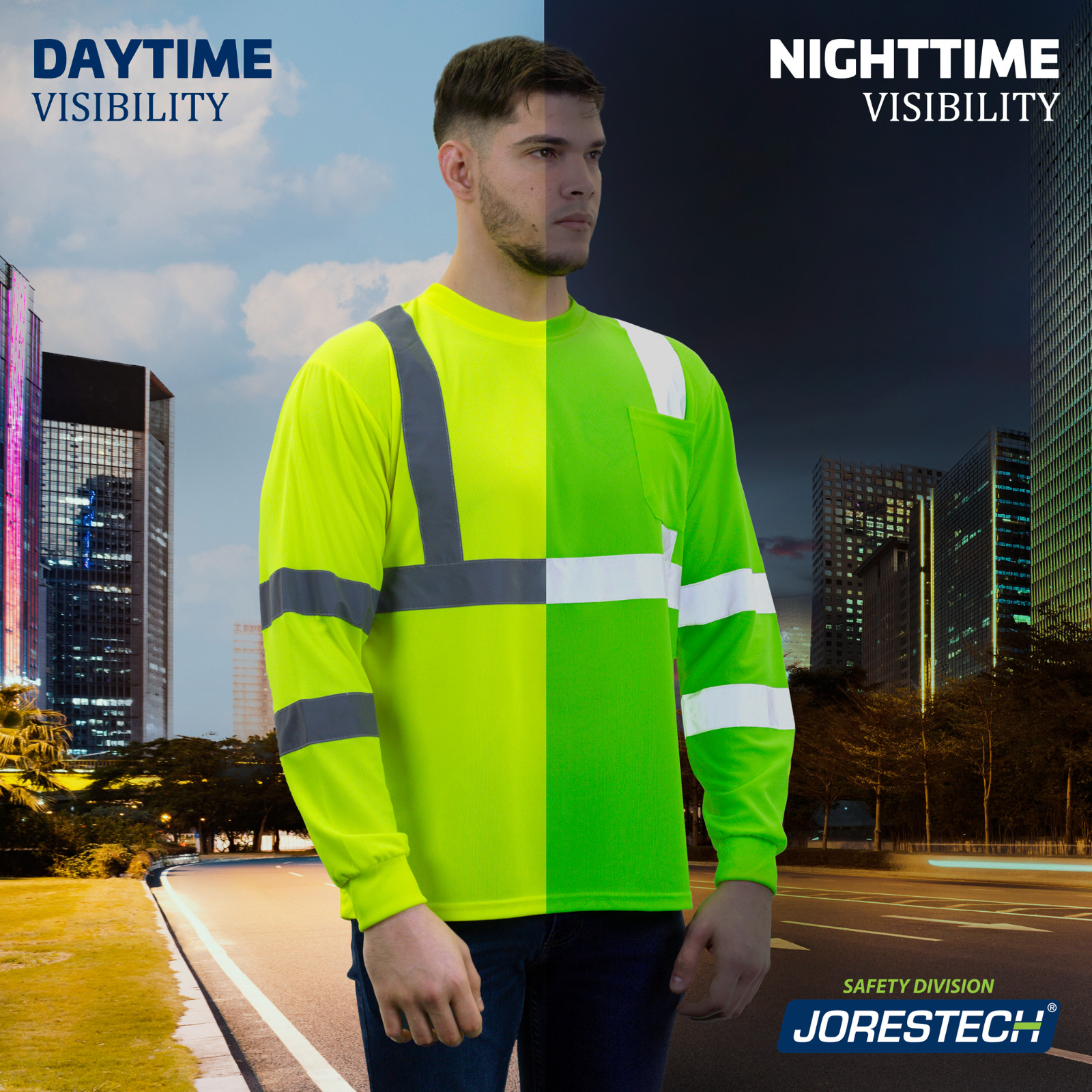 5 Pack Hi Vis T Shirt ANSI Class 3 Reflective Safety Long Sleeve