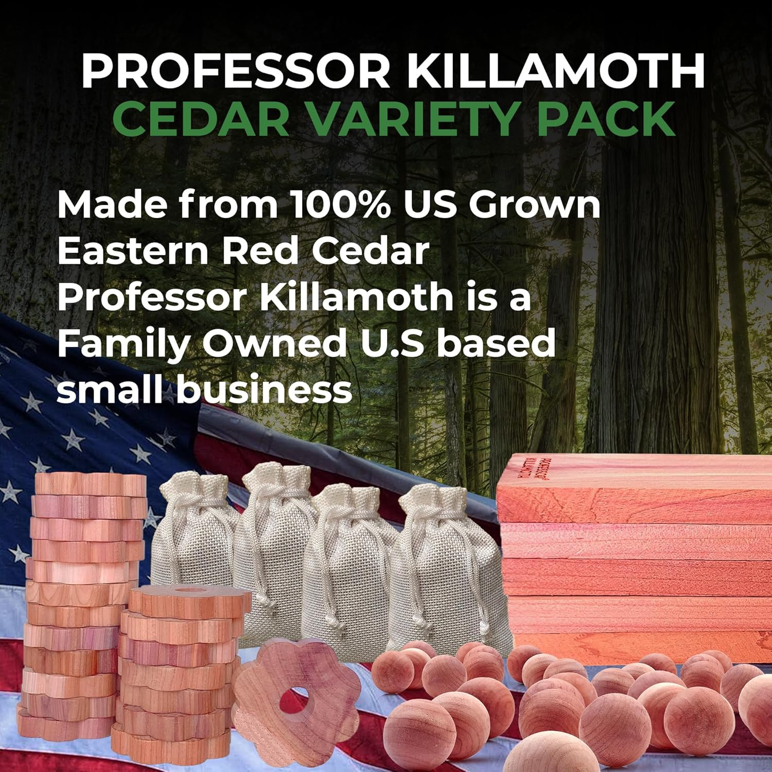 61 Pack Cedar Blocks, Sachets, Rings, Balls - Stop Clothes Damage - the Ultim...