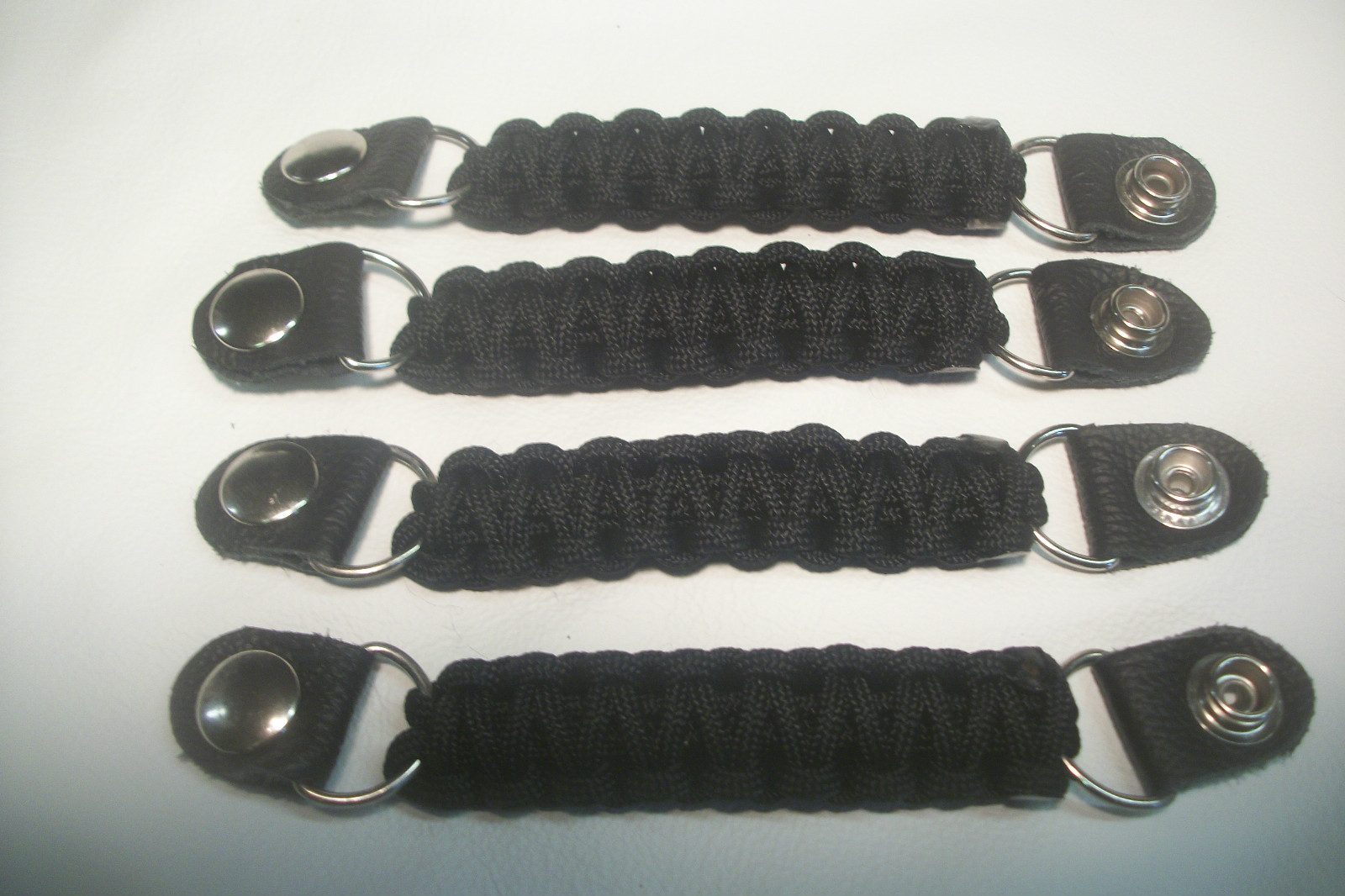 Biker Vest extenders BLACK  para cord STRONG!! By Stitch!!!!