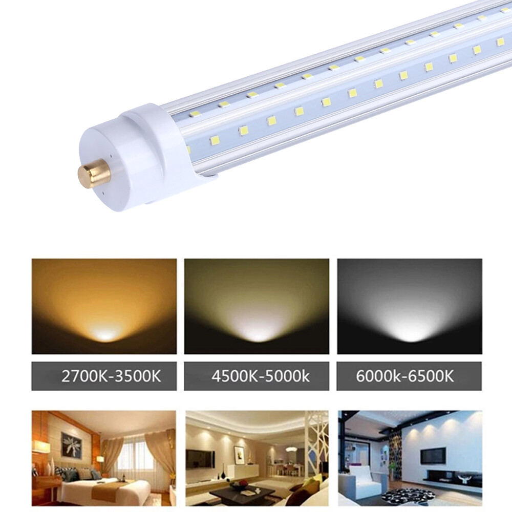8FT LED Tube Light T8 T12 Single Pin FA8 Bulbs 45W 65W 90W 8Foot LED Shop Light