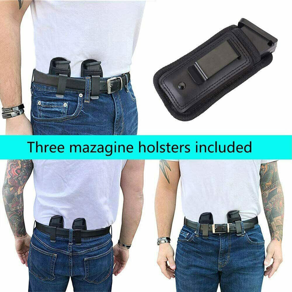 3 Pack Tactical IWB Magazine Pouch for .40 .45 .22 9mm Pistol Mag Holder Holster