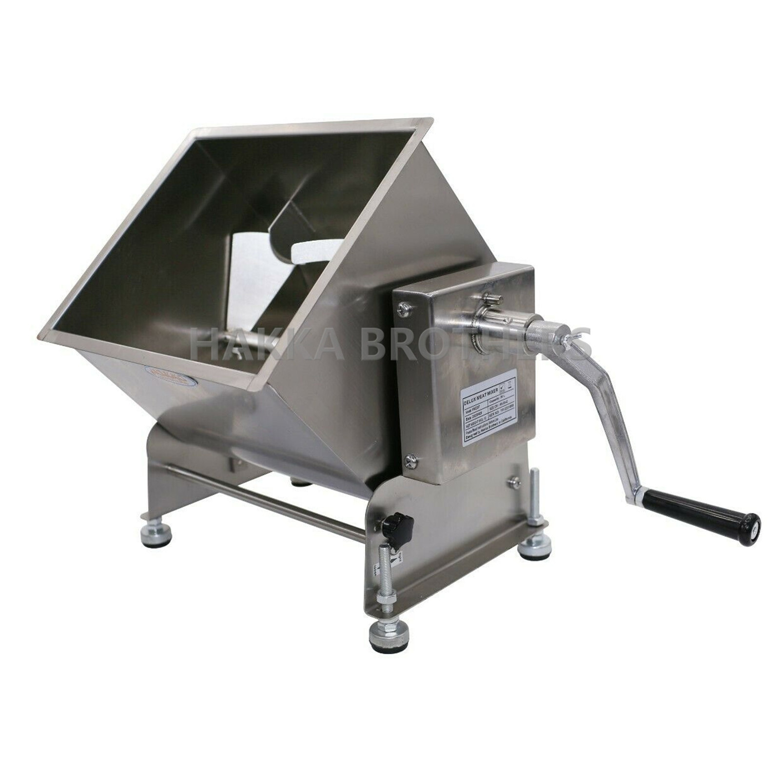 Hakka Tilt Tank Stand Mixer 30lbs 15L Food Mixing Sausage Processor Hopper