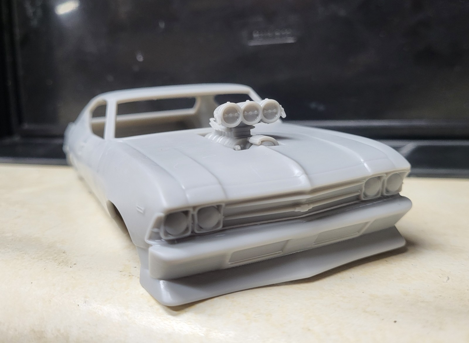 1/24 scale resin 3d printed Outlaw Blown Chevy Chevelle drag body slot car