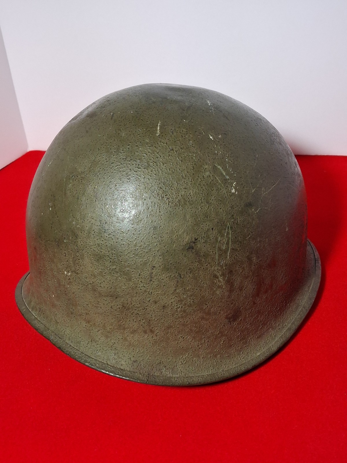 Original WW2 US M1 Helmet Late WWII Rear Seam Swivel Bale VG Post War Chin Strap