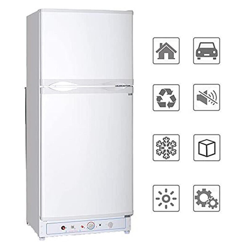 Propane Refrigerator Top Upright Freezer Fridge Compact Camper Van Home AC