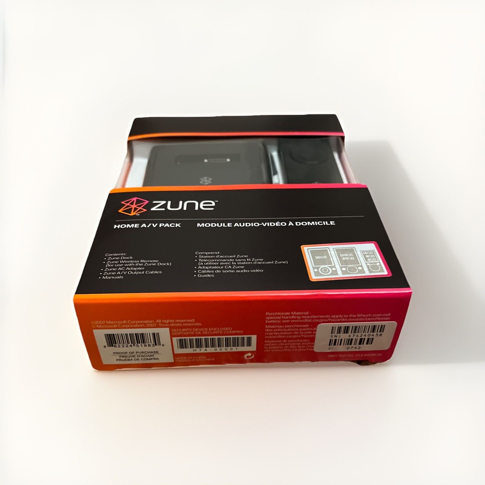 Microsoft Zune Home AV Pack Remote Power AC Adapter Charger Dock H7A-00001.