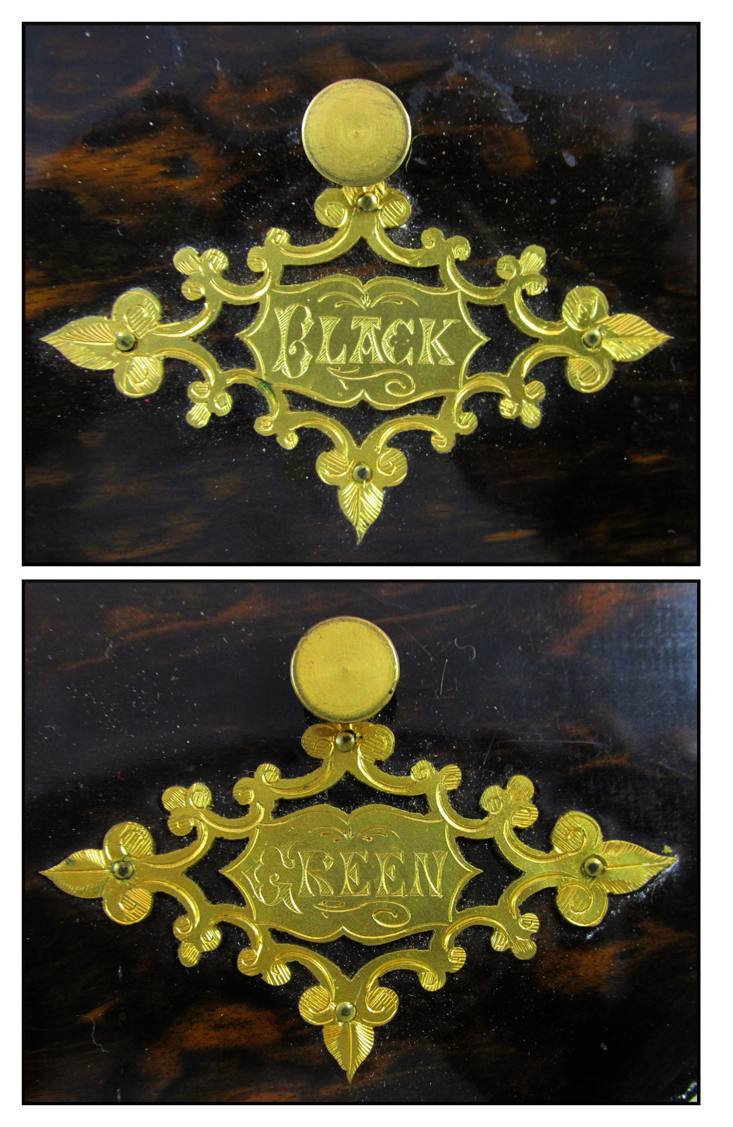 Victorian English Howell James Silver Plate Black&Green Tea Casket Pietra Dura