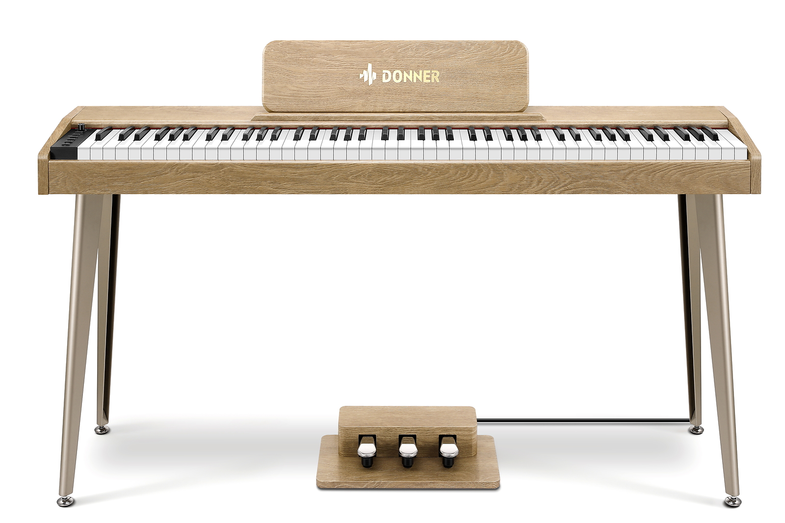 Donner DDP-60 Digital Piano Keyboard with Stand Pedal, Natural