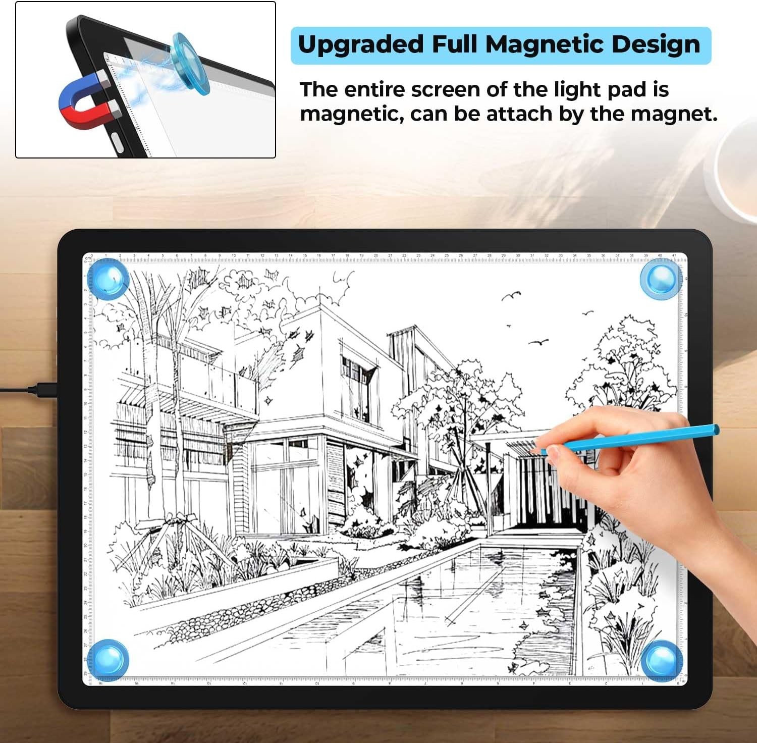 A4 LED Light Box for Tracing and Drawing - Ultra-Thin Dimmable Artist Copy Board
