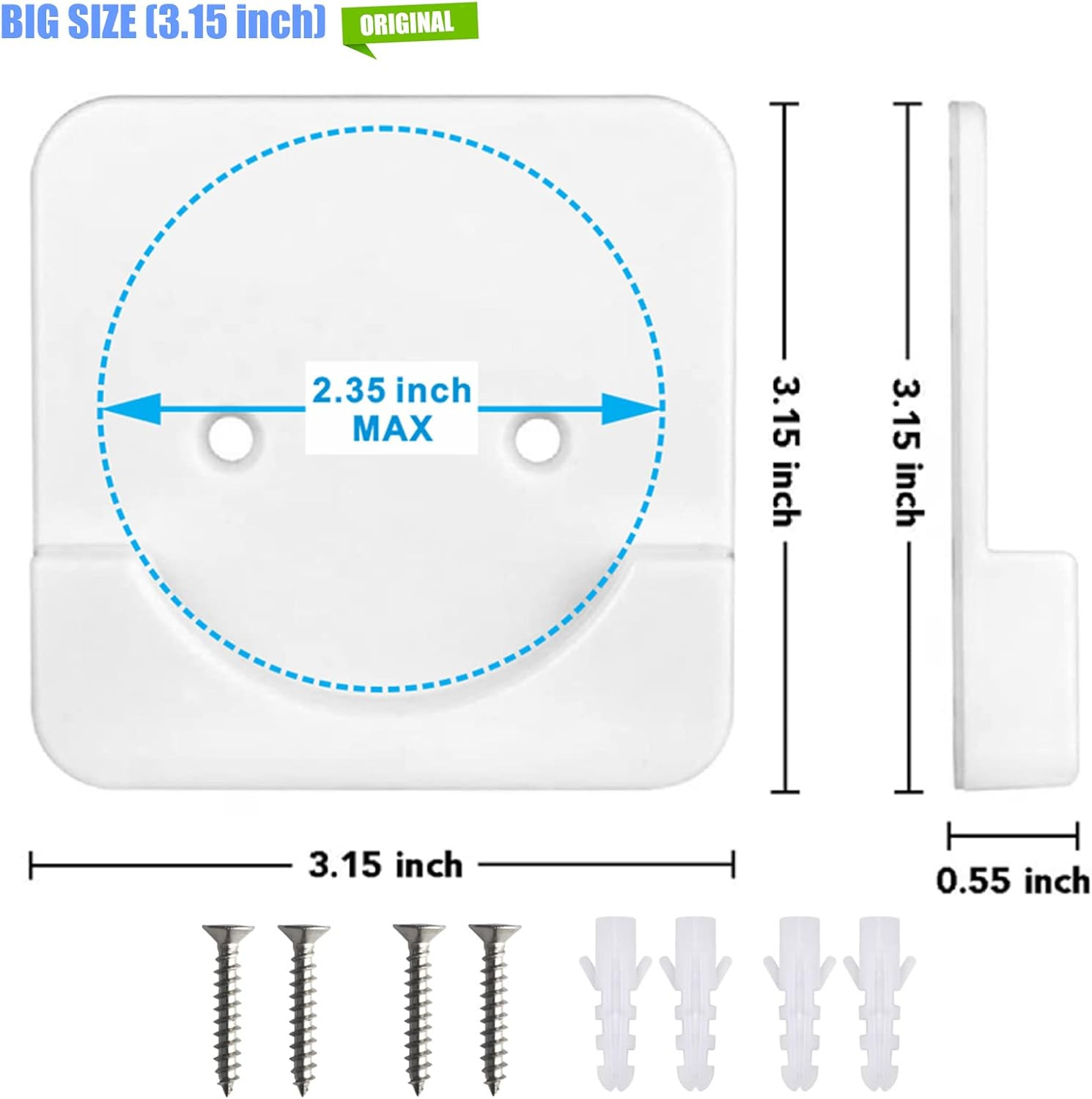 4 Pack Adhesive Shower Tension Rod Holder for Tile | Shower Curtain Rod Retainer