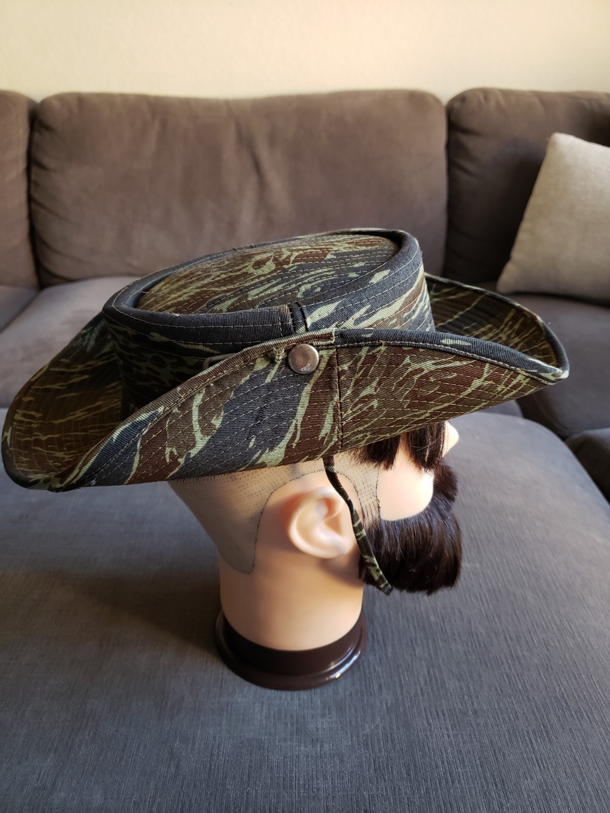 RARE! Vintage Vietnam War Era Nakhon Phanom Thailand Tiger Camo Boonie Bush Hat