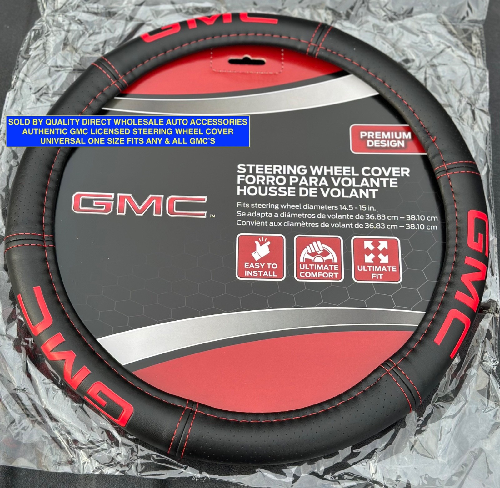BEST GMC Authentic Steering Wheel Cover Nice GIFT Protect NEW