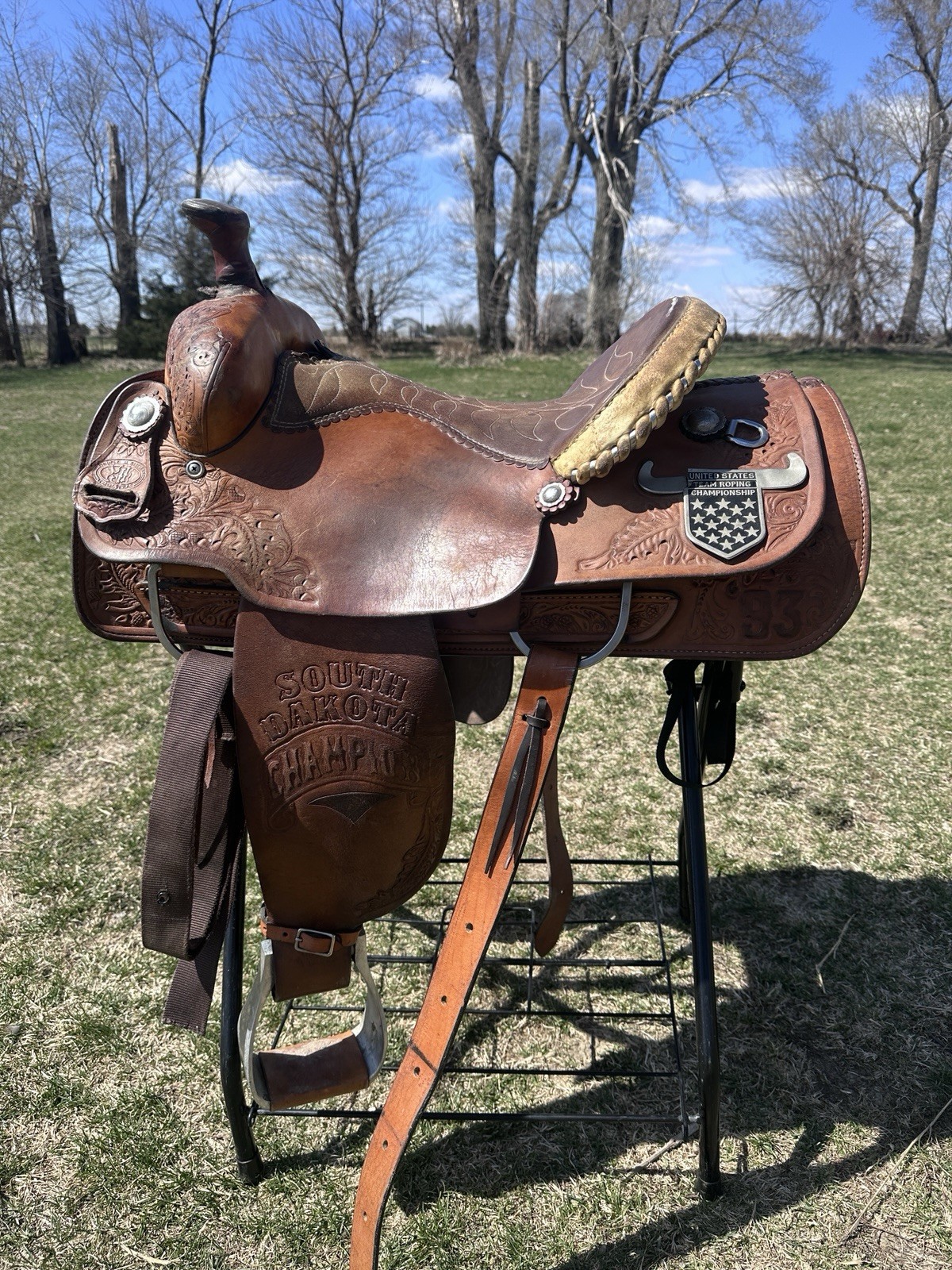 15.5” Double J Saddlery rope saddle, Western, leather