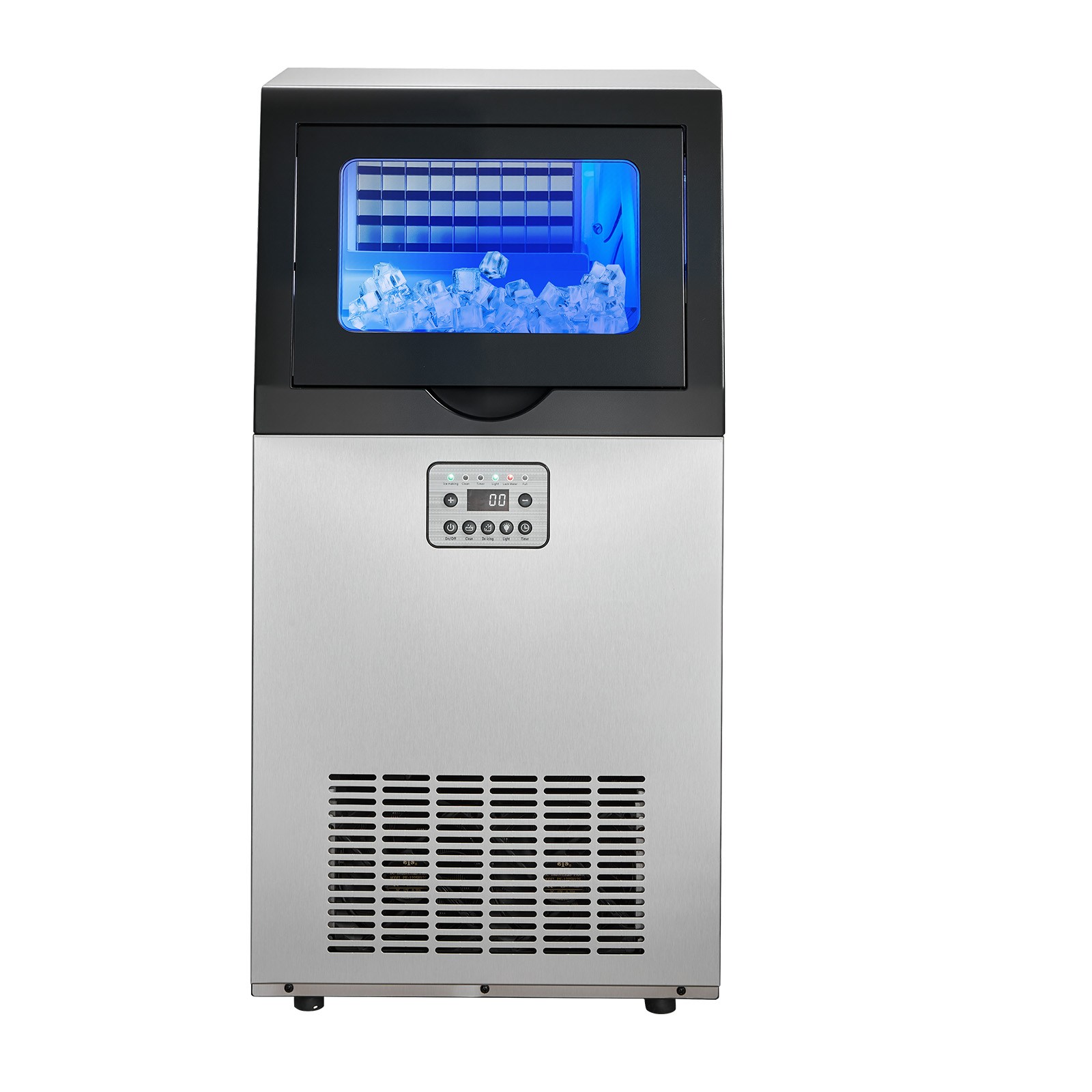 Uimoso Commercial Ice Maker Machine,120lbs Daily Output, 30 lbs Storage Capacity