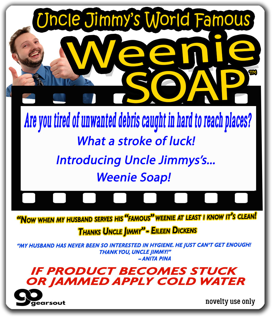 Weenie Soap - Cleans Dirty Wieners - Fun Novelty - Funny Men's Gag Gift Joke