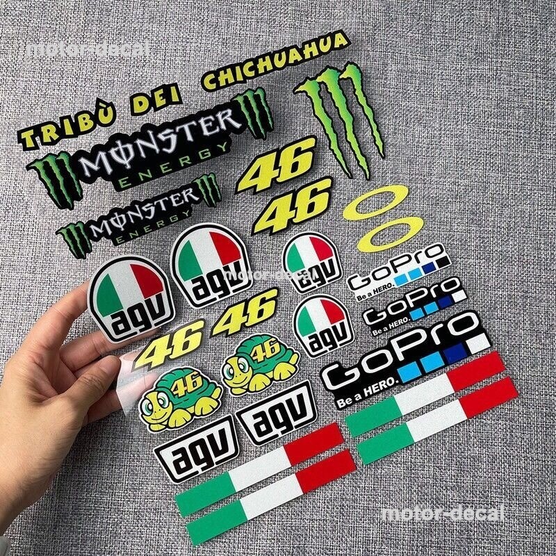 Motorcycle Fuel Tank Fairing Helmet Badge Decal AGV Italy Sticker Racing Bike