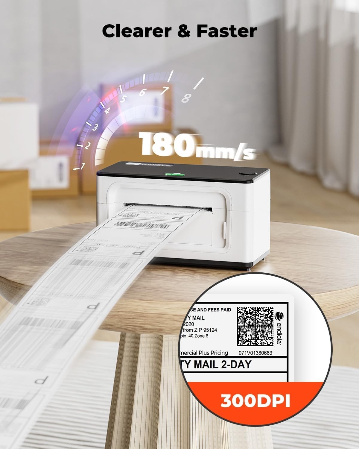 Bluetooth Thermal Label Printer 941BP, Wireless 300DPI