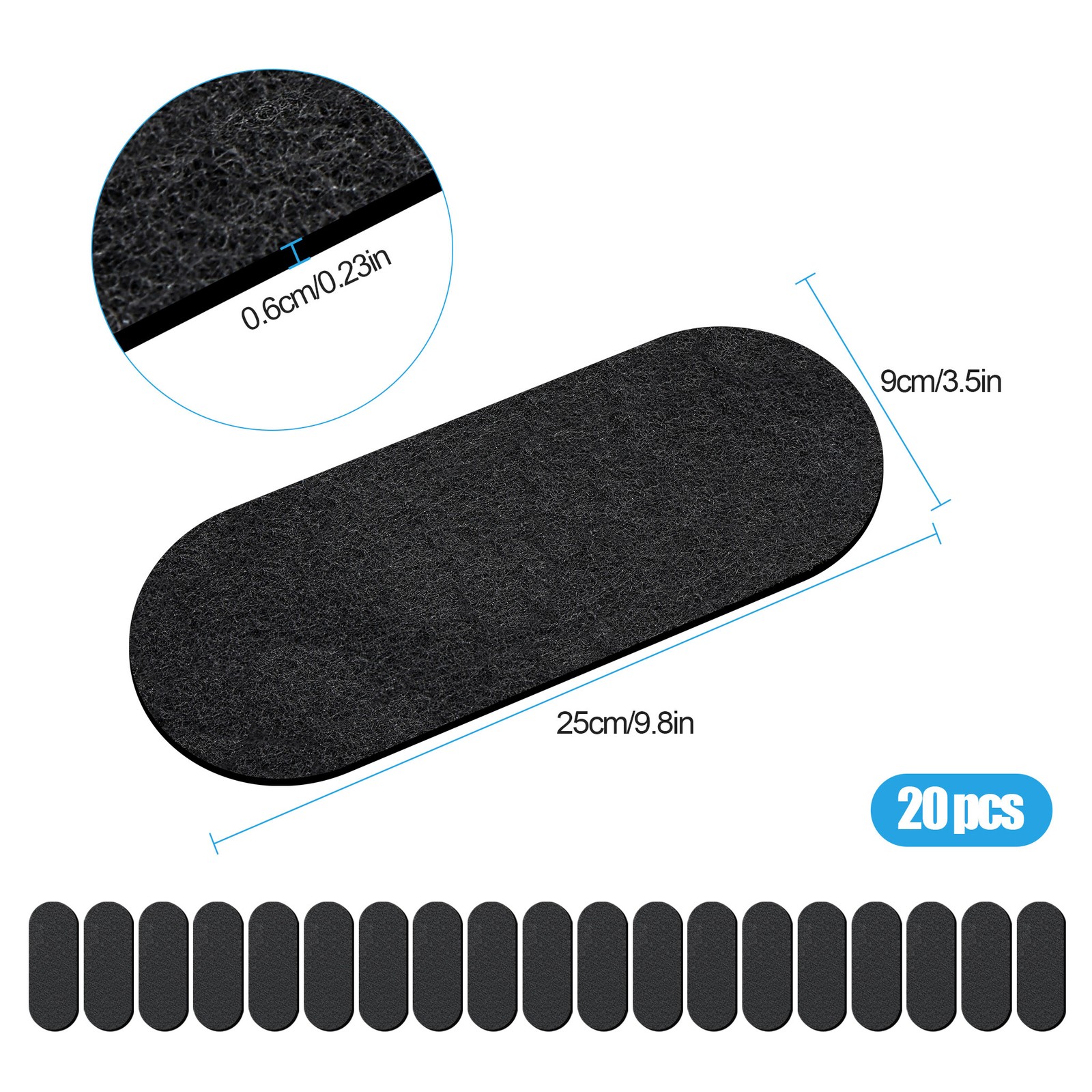 20 PCS Universal Ceiling Fan Filters Air Purifier Pads Trap Dust Odors Allergens