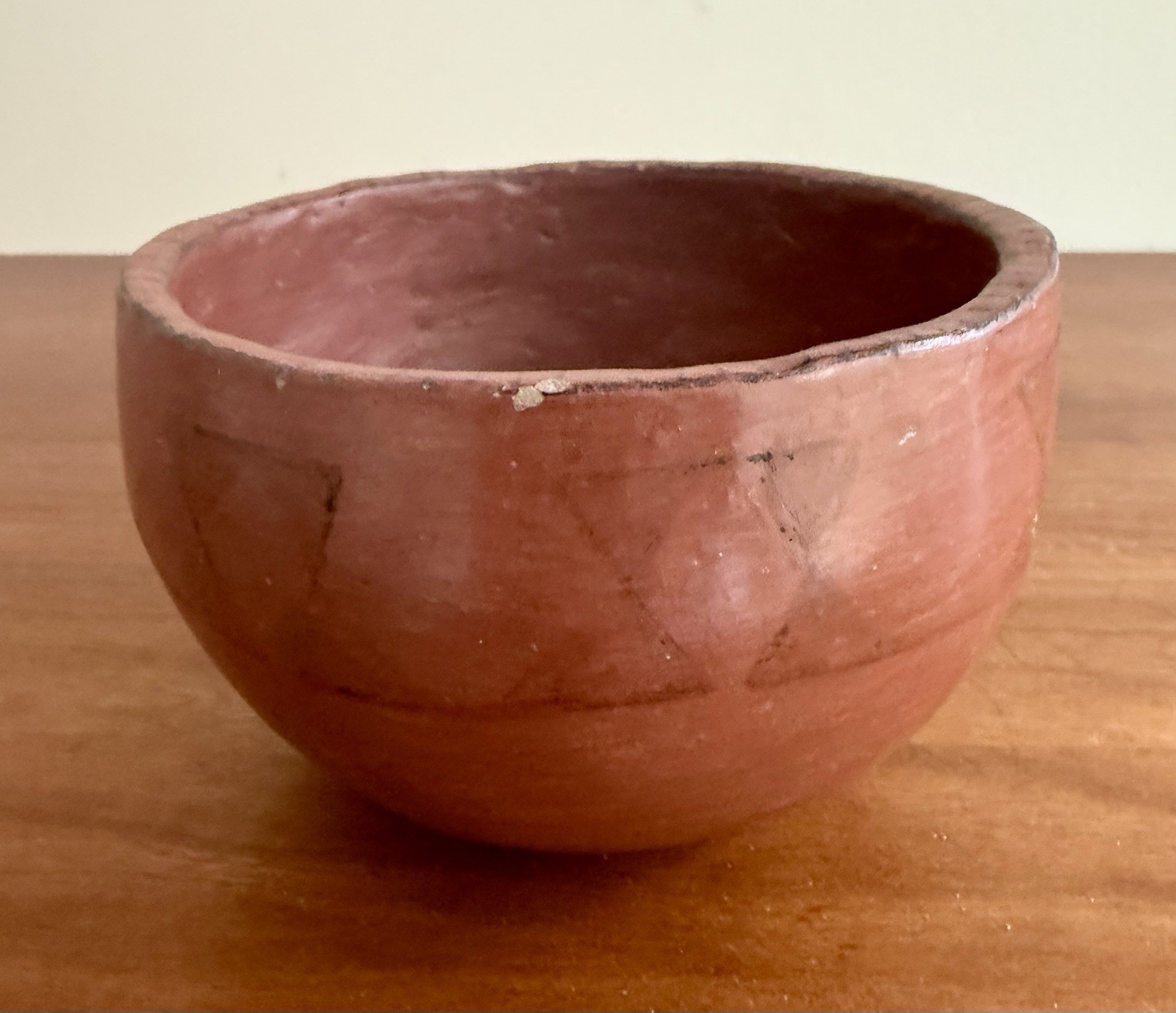 Ancient Pre Columbian Pottery Ceremonial Round Base Bowl Circa 800-1500AD