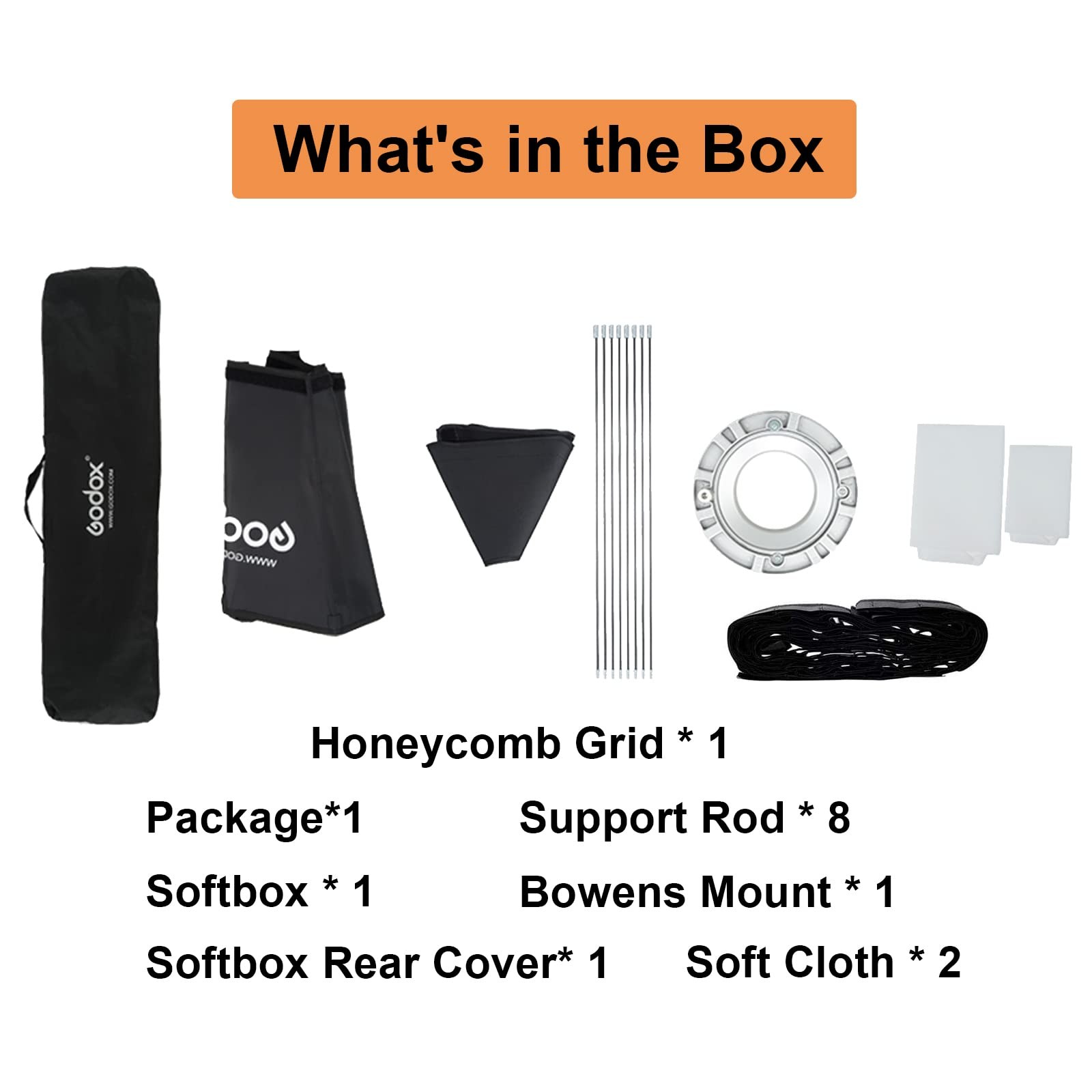 Godox Octagon Softbox 37" 95cm Bowens Mount and Honeycomb Softbox for Monolight