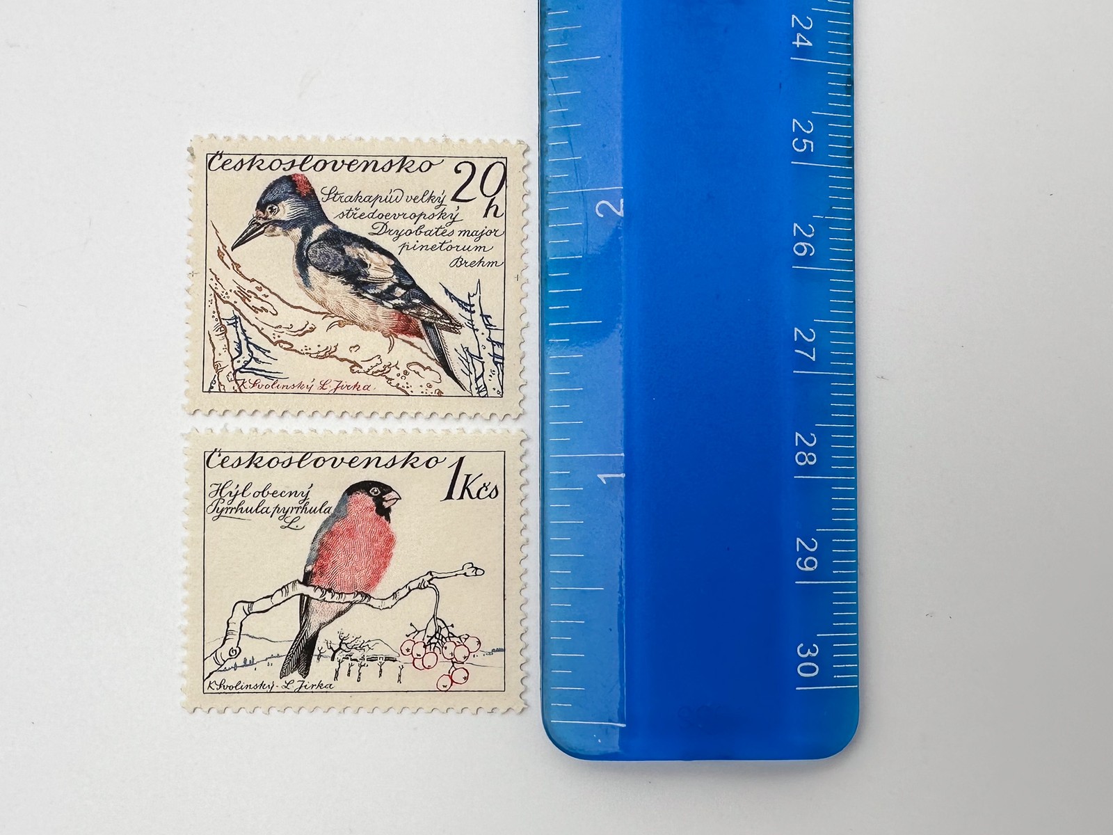 Postage Stamps Flora Fauna Czechoslovakia Vintage Set 19 pcs Birds Fishes Flower