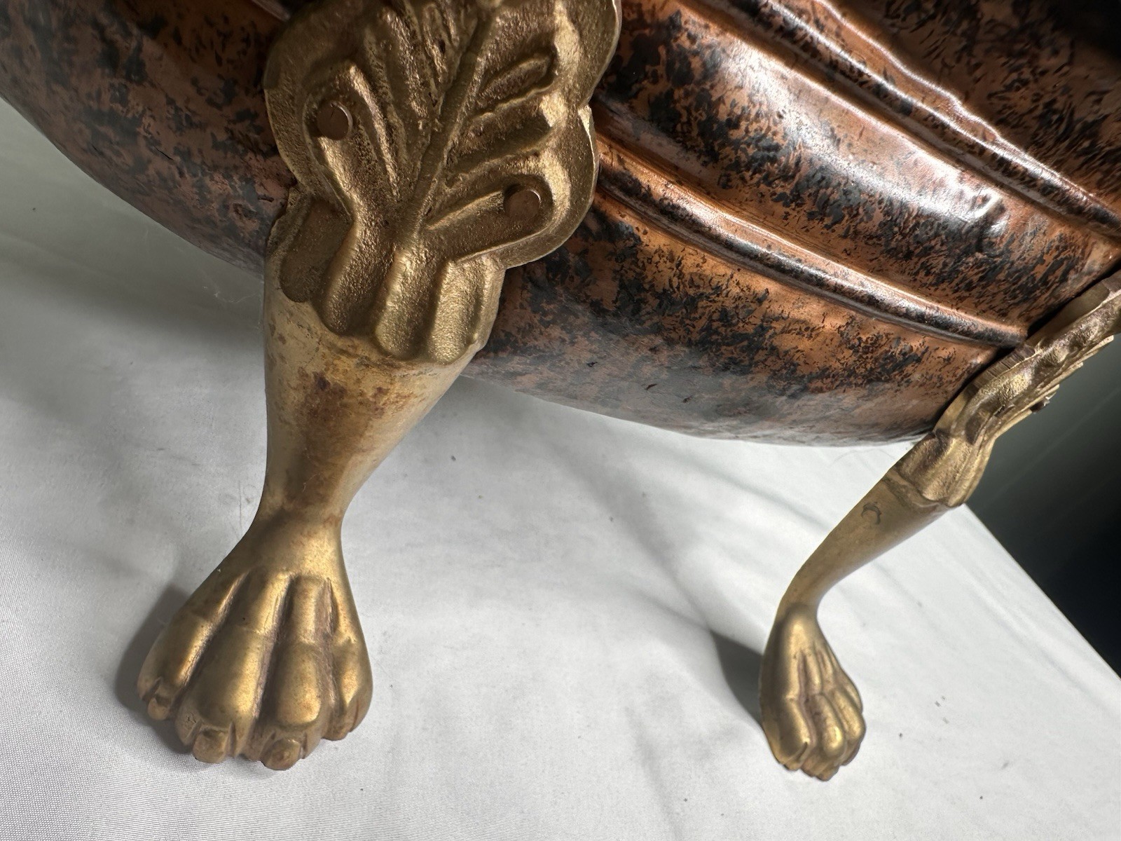 Brass Footed Bowl 16x8" France